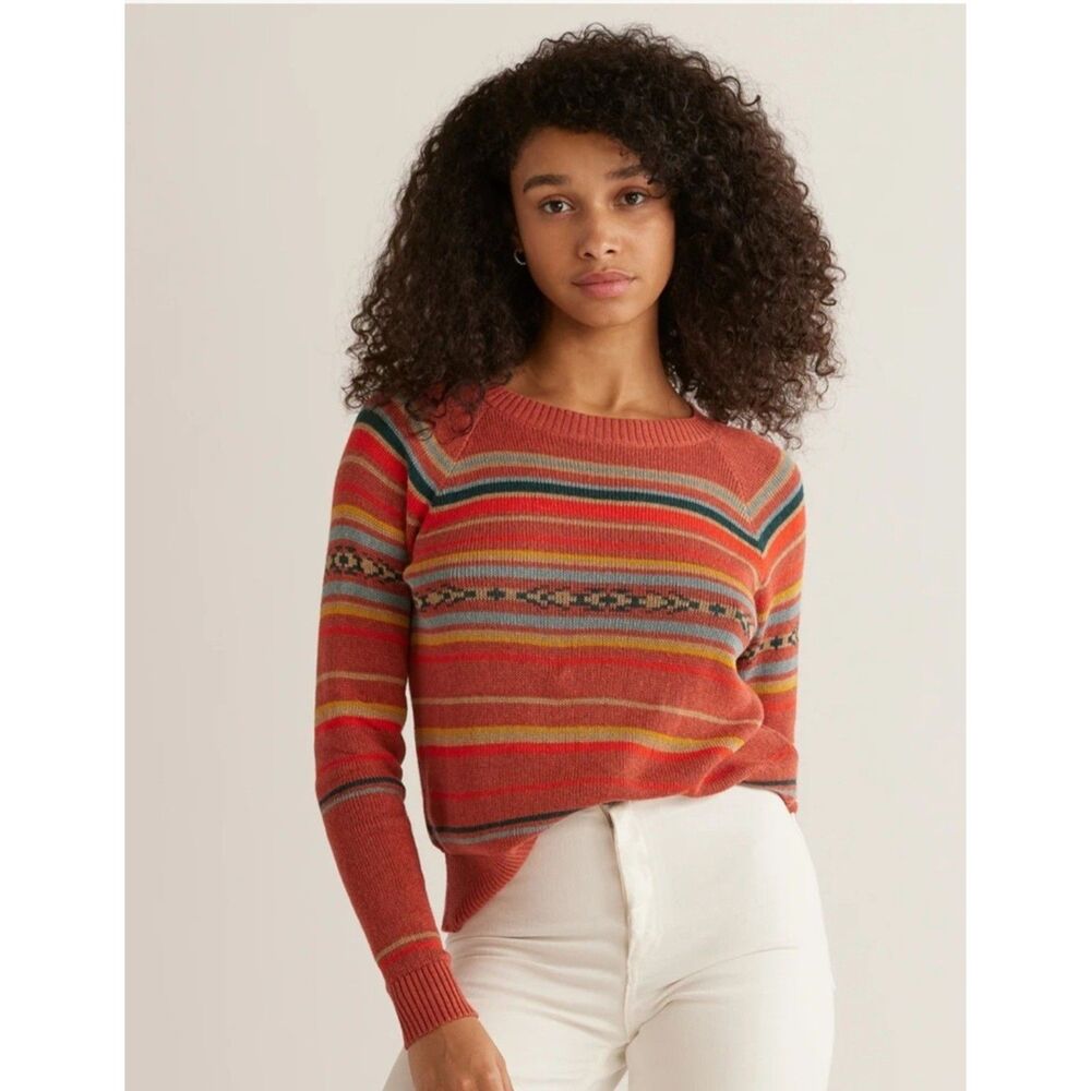 Pendleton Raglan Graphic Aztec Pattern Pull Over Crewneck Sweater Boho Size L
